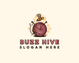 Honey Bee Yarn Ball Tailoring logo design