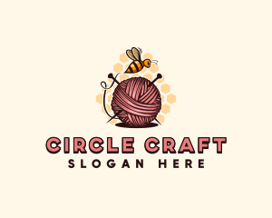 Honey Bee Yarn Ball Tailoring logo design