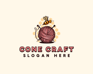 Honey Bee Yarn Ball Tailoring logo design