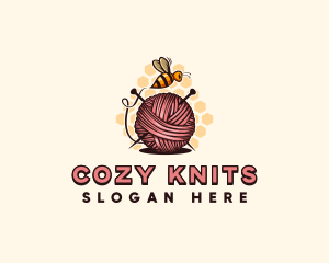 Honey Bee Yarn Ball Tailoring logo design