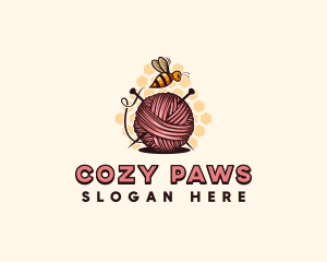 Honey Bee Yarn Ball Tailoring logo design