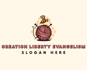 Honey Bee Yarn Ball Tailoring logo design