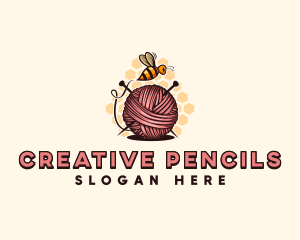 Honey Bee Yarn Ball Tailoring logo design