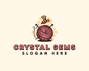 Honey Bee Yarn Ball Tailoring logo design