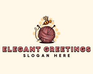 Honey Bee Yarn Ball Tailoring logo design