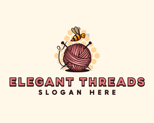 Honey Bee Yarn Ball Tailoring logo design