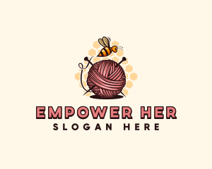 Honey Bee Yarn Ball Tailoring logo design