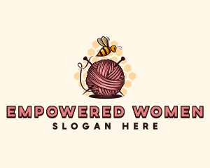 Honey Bee Yarn Ball Tailoring logo design