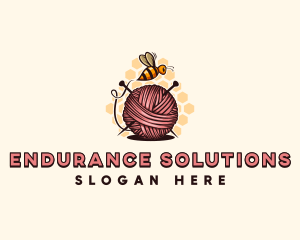 Honey Bee Yarn Ball Tailoring logo design