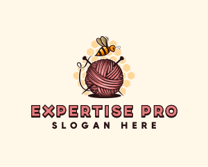 Honey Bee Yarn Ball Tailoring logo design