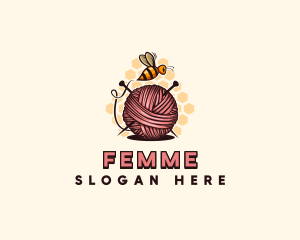 Honey Bee Yarn Ball Tailoring logo design