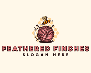 Honey Bee Yarn Ball Tailoring logo design