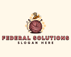 Honey Bee Yarn Ball Tailoring logo design