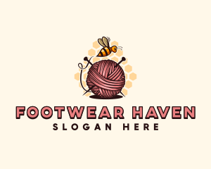 Honey Bee Yarn Ball Tailoring logo design