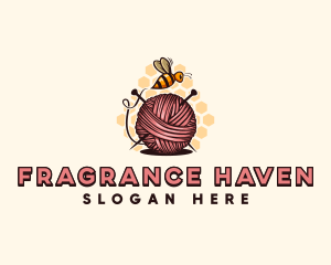 Honey Bee Yarn Ball Tailoring logo design