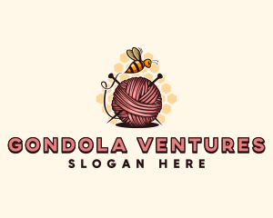 Honey Bee Yarn Ball Tailoring logo design