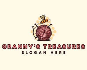 Honey Bee Yarn Ball Tailoring logo design