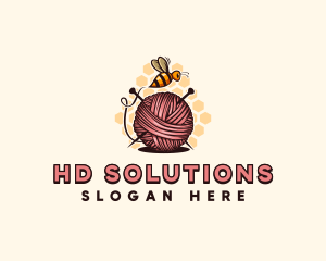 Honey Bee Yarn Ball Tailoring logo design