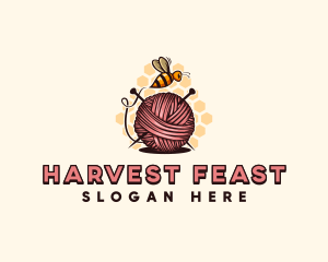 Honey Bee Yarn Ball Tailoring logo design