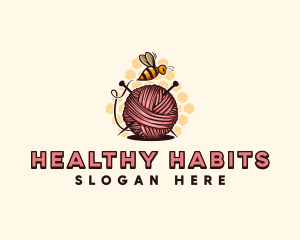 Honey Bee Yarn Ball Tailoring logo design