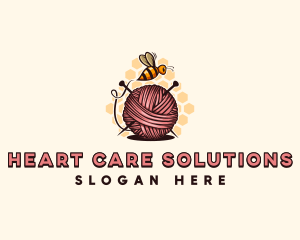 Honey Bee Yarn Ball Tailoring logo design