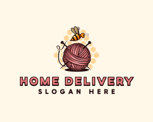 Honey Bee Yarn Ball Tailoring logo design