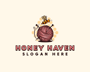 Honey Bee Yarn Ball Tailoring logo design