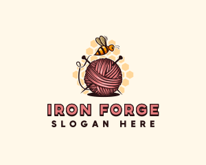 Honey Bee Yarn Ball Tailoring logo design