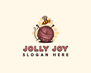 Honey Bee Yarn Ball Tailoring logo design