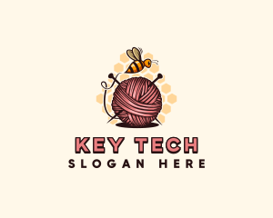 Honey Bee Yarn Ball Tailoring logo design