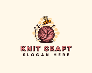 Knit - Honey Bee Yarn Ball Tailoring logo design
