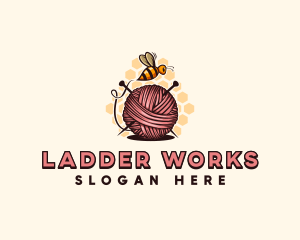 Honey Bee Yarn Ball Tailoring logo design