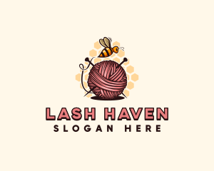 Honey Bee Yarn Ball Tailoring logo design