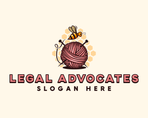 Honey Bee Yarn Ball Tailoring logo design