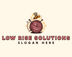 Honey Bee Yarn Ball Tailoring logo design