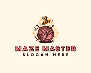 Honey Bee Yarn Ball Tailoring logo design