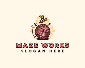 Honey Bee Yarn Ball Tailoring logo design