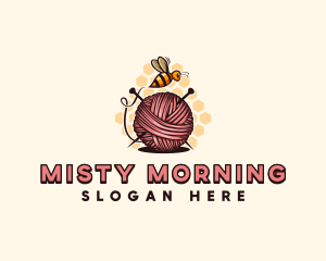 Honey Bee Yarn Ball Tailoring logo design