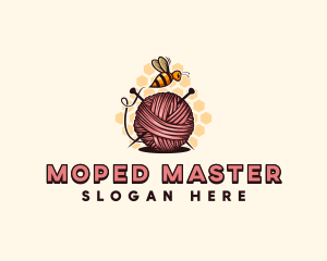 Honey Bee Yarn Ball Tailoring logo design