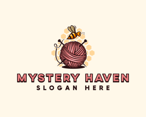 Honey Bee Yarn Ball Tailoring logo design