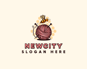 Honey Bee Yarn Ball Tailoring logo design