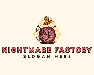 Honey Bee Yarn Ball Tailoring logo design