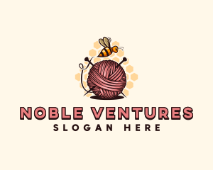 Honey Bee Yarn Ball Tailoring logo design