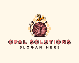 Honey Bee Yarn Ball Tailoring logo design