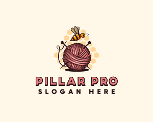 Honey Bee Yarn Ball Tailoring logo design