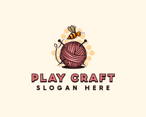 Honey Bee Yarn Ball Tailoring logo design