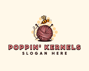 Honey Bee Yarn Ball Tailoring logo design