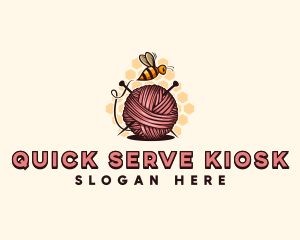 Honey Bee Yarn Ball Tailoring logo design