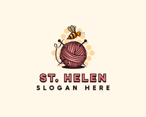 Honey Bee Yarn Ball Tailoring logo design