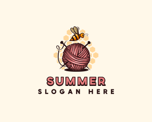 Honey Bee Yarn Ball Tailoring logo design